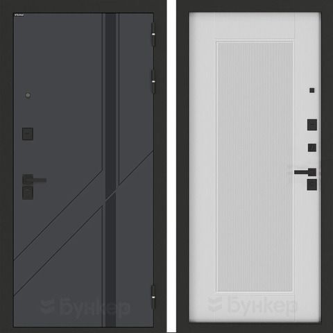Входная металлическая дверь Бункер БН-12 Веллюто верде 30 Амстрод Белый софт рельеф