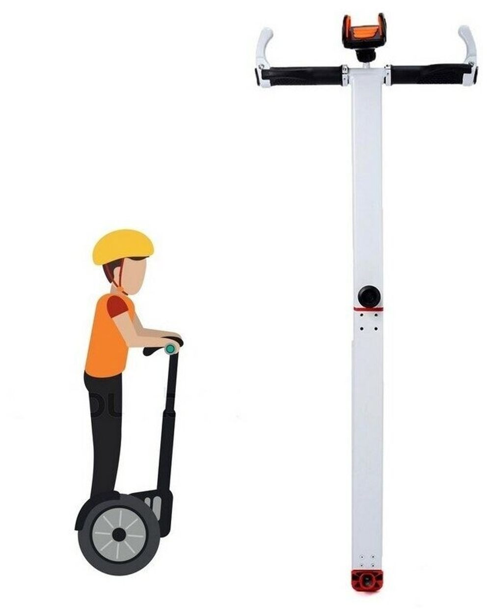 Телескопическая (удлиненная) Ручка для мини сигвея Xiaomi/Nine Bot (Белый)