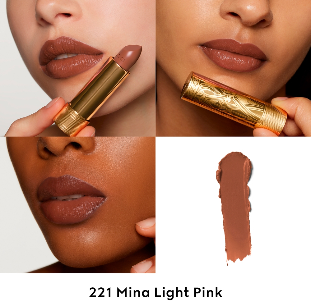 Gucci Gucci Beauty Rouge a Levres Satin Lipstick - Бархатная помада оттенок 221 Mina Light Pink, 3 g