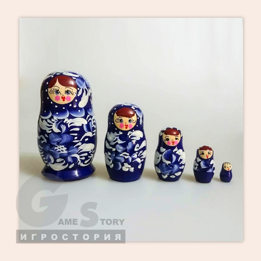 Матрешка 5 кукольная "Русская зима"
