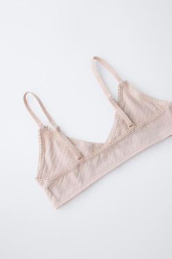 ZARA НАБОР ИЗ ТРЕХ ТОПОВ С РЕЛЬЕФНЫМ УЗОРОМ, РАЗНОЦВЕТНЫЙ