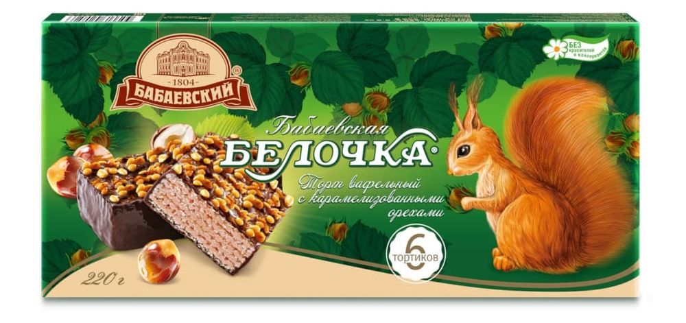 Торт вафельный &quot;Бабаевская Белочка&quot; 250г. Бабаевский - купить не дорого в Москве