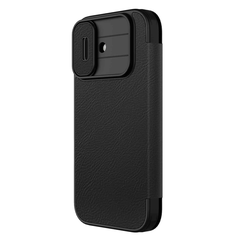 Кожаный чехол книжка для iPhone 17, серия Qin Pro Leather с обновленной сдвижной шторкой от Nillkin