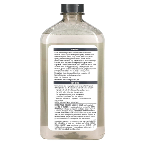 Seventh Generation, Power + Foaming Dish Spray, Refill, хрустящее яблоко, 473 мл (16 жидк. унц.)