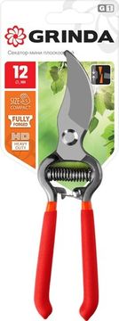GRINDA G-3, 200 мм, высокоуглеродистая сталь, цельнокованый, покрытие ПВХ, плоскостной секатор (423103)