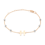 Браслет «Буква Н» из комбинированного золота