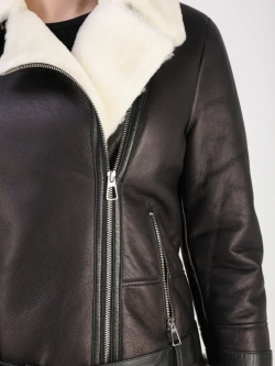 Дубленка зимняя натуральная короткая авиатор