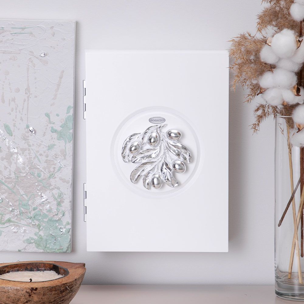 Полка ключница Oliva Branch (Олива Бранч) 2 Айс Античное серебро