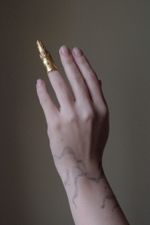 Кольцо палец с жемчугом, позолота