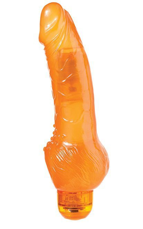 Вибратор Dream Toys JELLY JOY, оранжевый, гелевый, 17,5 см
