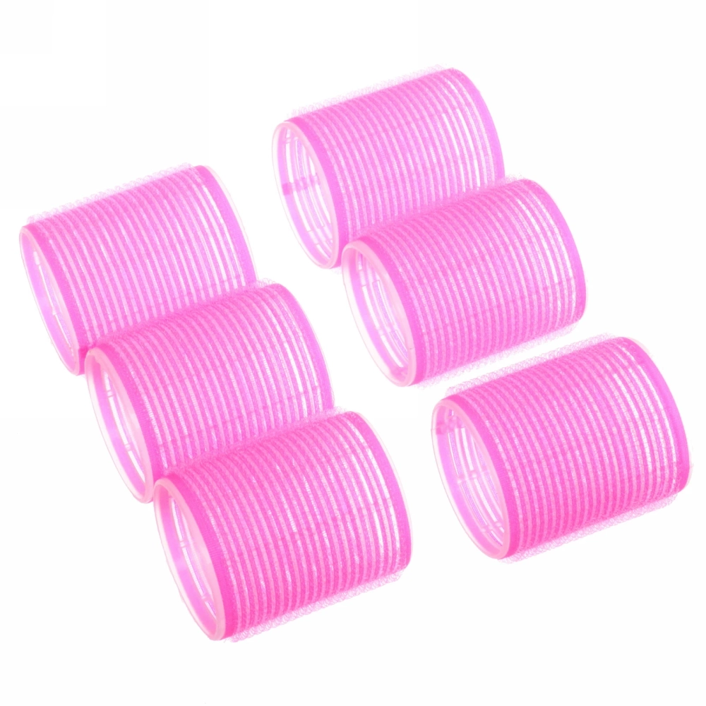 Бигуди липучки, 6шт., однотонные, цвет микс, d-5см