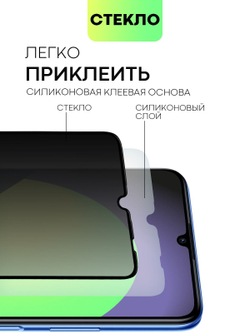 Набор стекол антишпион BROSCORP для Huawei Nova Y70 оптом (арт. HW-NY70-FSP-GLASS-SPY-SET2)