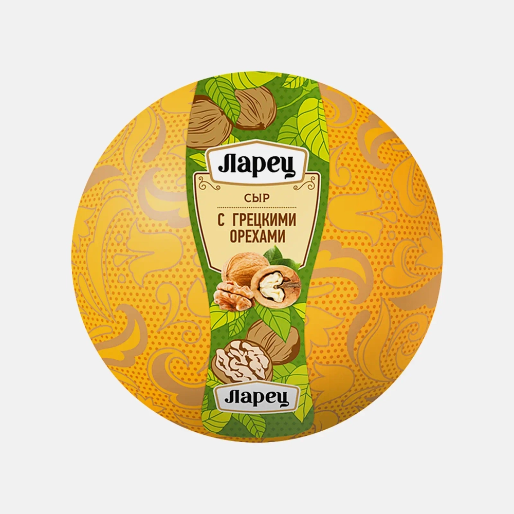 Сыр Ларец с грецкими орехами молочный 45% весовой