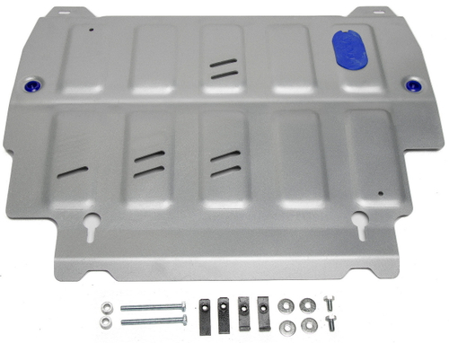 Защита картера и КПП Rival для Infiniti JX 35 (V - 3.5) 2012-2014/Infiniti QX60 (V - 2.5 Hybrid; 3.5) 2013-2016/Infiniti QX60 I рестайлинг (V - 3.5) 2016-2021/Nissan Murano Z52 (V - 3.5) 2016-н.в./Nissan Pathfinder R52 (V - 3.5) 2014-2017, штампованная, алюминий 3 мм, с крепежом, 333.2415.2