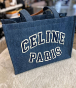Джинсовая сумка шоппер Celine Cabas Drawstring премиум класса