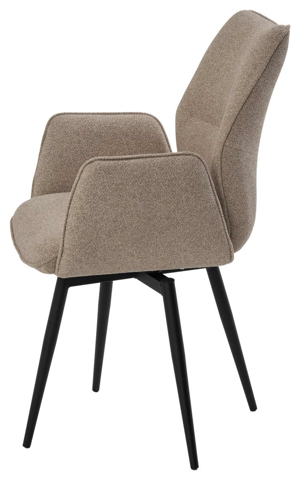 Стул ГРИН 360 град. поворот. NS-04 Крем, букле / черный каркас, М-City