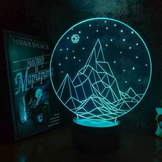 3D лампа Гора с 7 цветами свечения