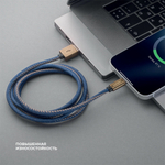 Дата-кабель Jeans USB – Lightning, 1.2 м, 2.4A синий