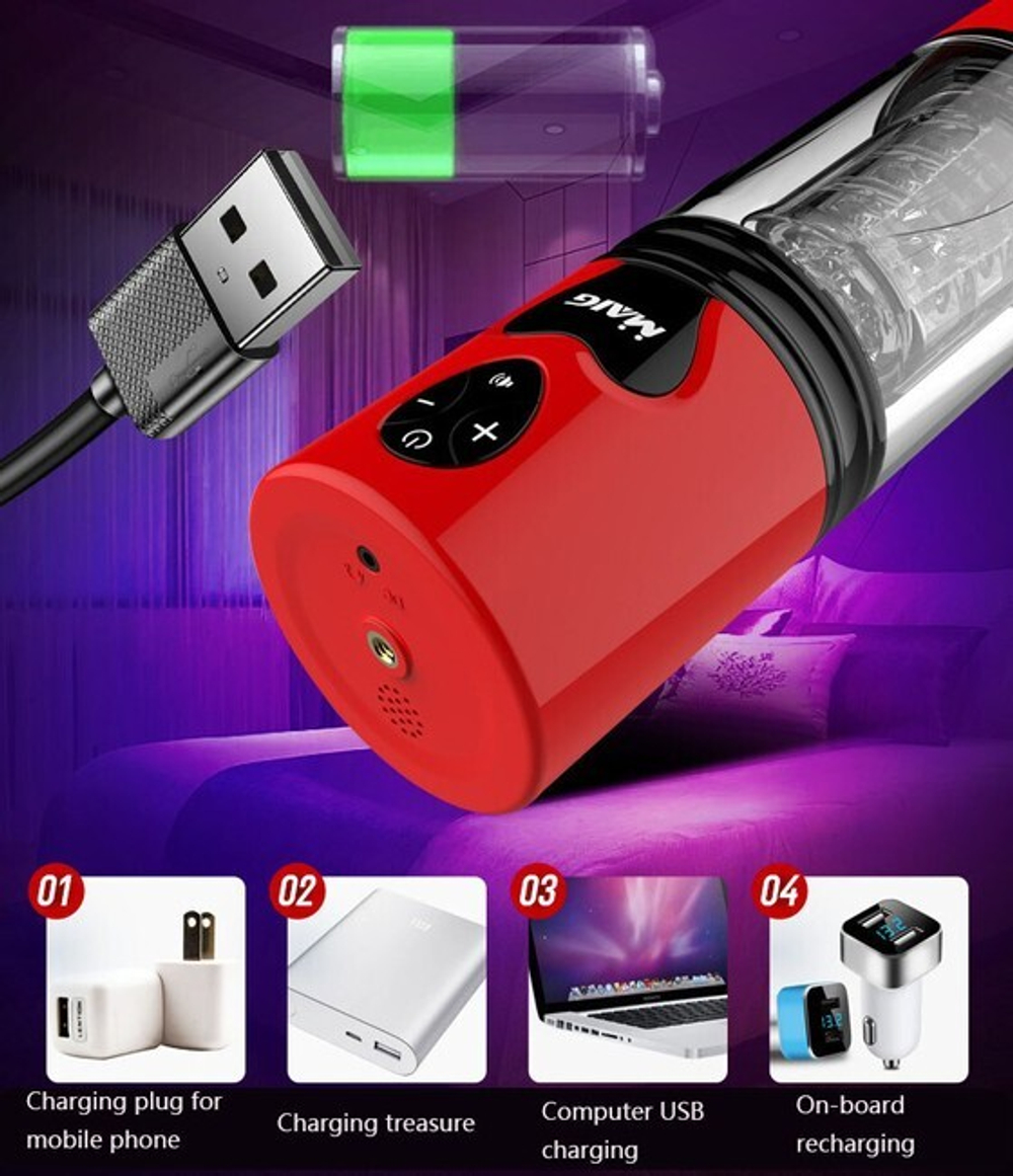 Мастурбатор с ротационным механизмом YU JI CUP (Цвет: красный)