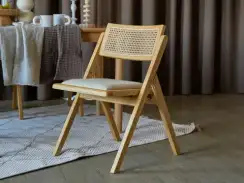 Стул складной Log, массив вяза, ротанг
