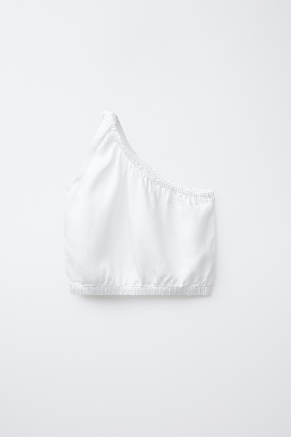 ZARA ТОП С АСИММЕТРИЧНЫМ ВЫРЕЗОМ, БЕЛЫЙ