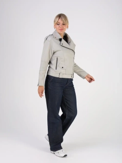 Кожаная куртка демисезонная косуха оверсайз