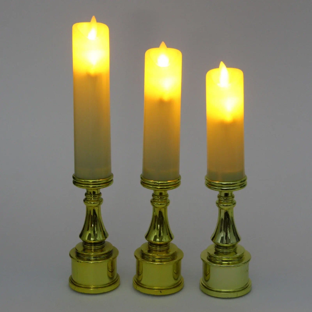 Сувенир с подсветкой «Свеча - Королевский шик» 5*25/27/30 см (набор 3 шт)