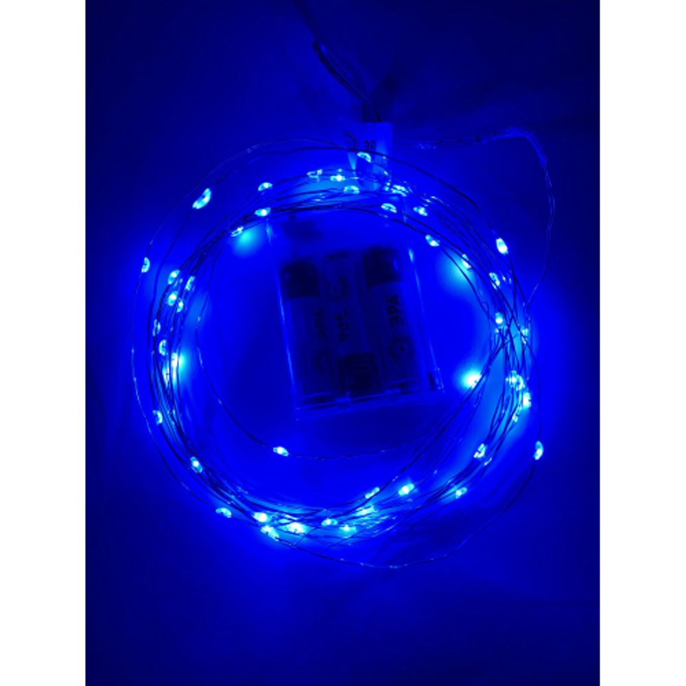 ENIN -5NB ЭРА Гирлянда LED Нить 5 м синий свет, АА