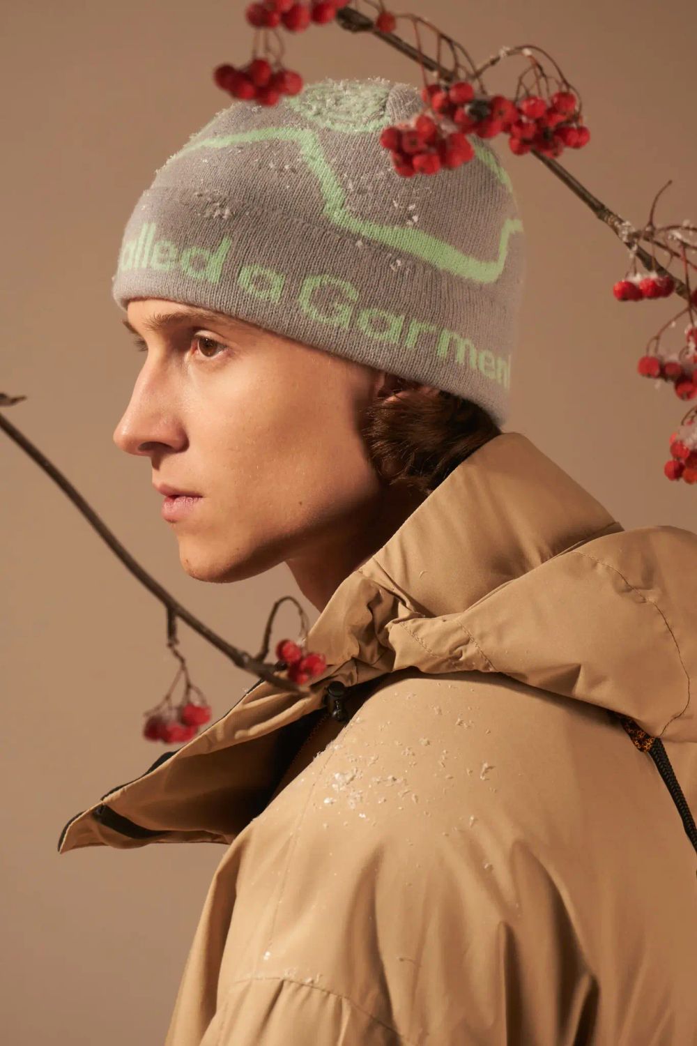 Шапка Called a Garment Pathway Logo Beanie серый / мятный