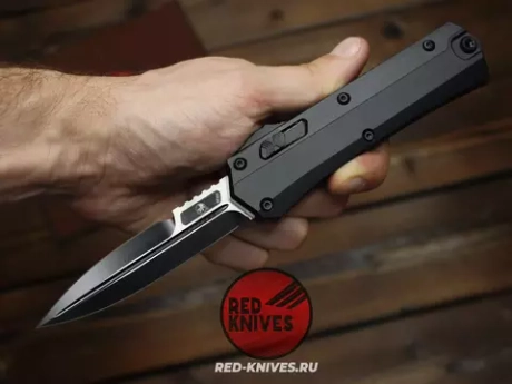 Нож Microtech 184-10 GLYKON - черная рукоять, черный клинок RK-477
