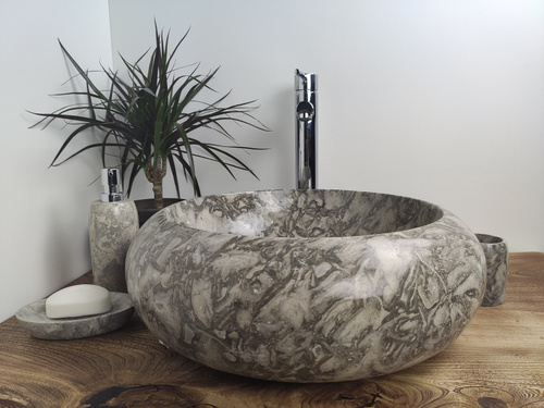 Раковина из мрамора Donut Doreng Grey DM-60181 45*45*15