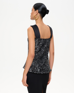 Топ из пайеток и бархата с бантом