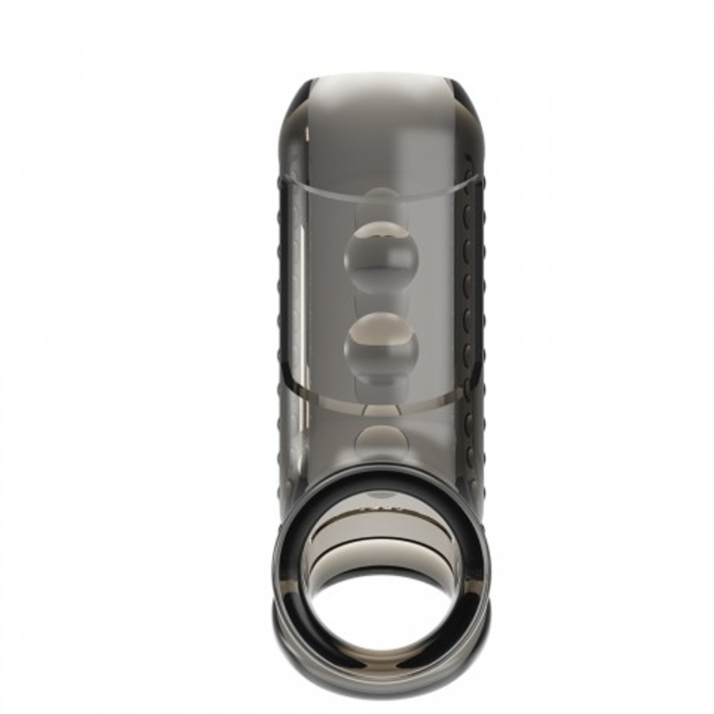 Насадка на пенис и мошонку с текстурной поверхностью Pretty love серая