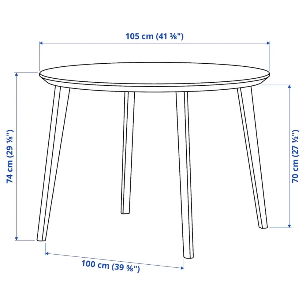 Стол и 4 стула - LISABO / LISABO IKEA/ ЛИСАБО ИКЕА, 105х74 см, черный