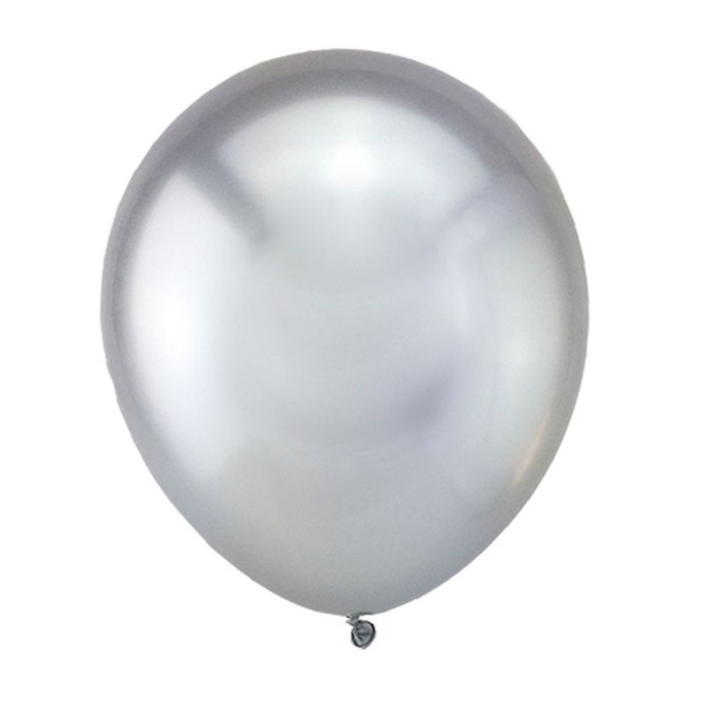 Воздушные шары Веселуха, хром серебро, 50 шт. размер 12&quot; #8140112