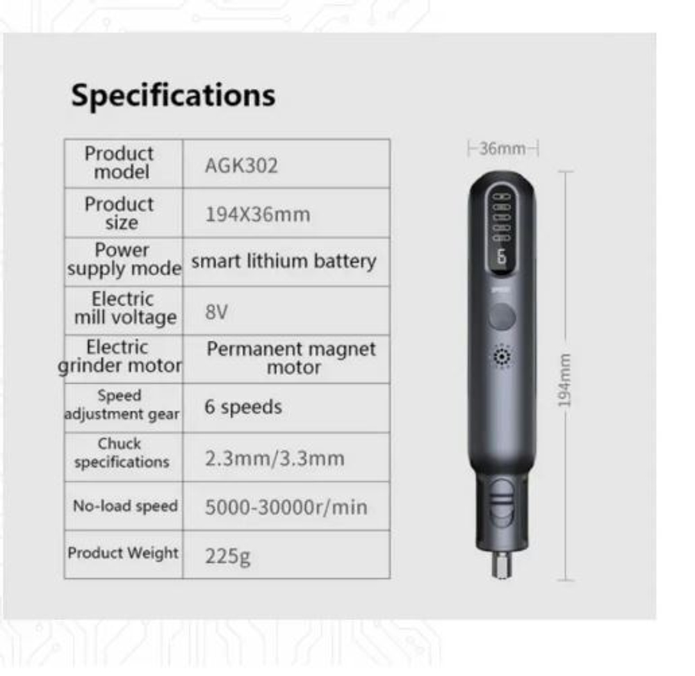 Гравер аккумуляторный Xiaomi Greenworks AGK302