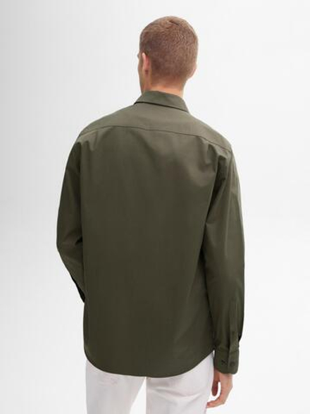 Massimo Dutti РУБАШКА КЛАССИЧЕСКОГО КРОЯ ИЗ ХЛОПКА, ТЕМНО-ЗЕЛЕНЫЙ