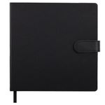 Скетчбук, слоновая кость 140 г/м2, 200х200 мм, 80 л., КОЖЗАМ, застежка, BRAUBERG ART CLASSIC, черный, 116462