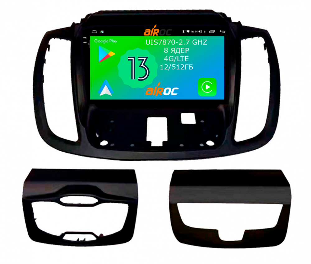 Магнитола для Ford Kuga 2011-2019 - Airoc 2K AU-1717 на Android 13, TS20, 12/512Гб, SIM-слот