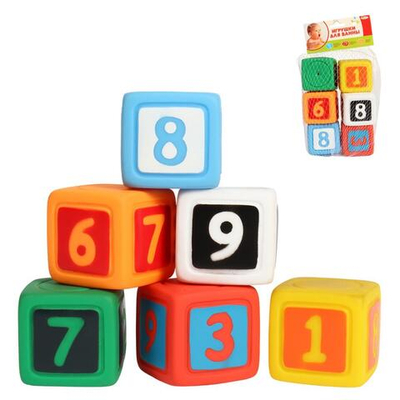 Игрушки для купания Кубики с цифрами (6шт) в сет. LXN-4-6 (ИГРАЕМ ВМЕСТЕ)
