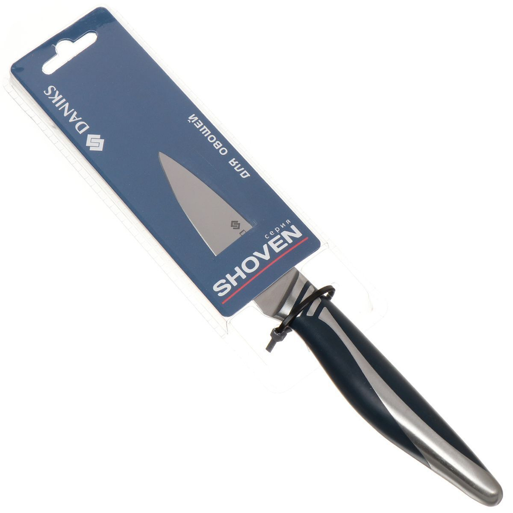 Нож кухонный Daniks, Шовэн, для овощей, нерж сталь, 9 см, рук пласт, 161711-5