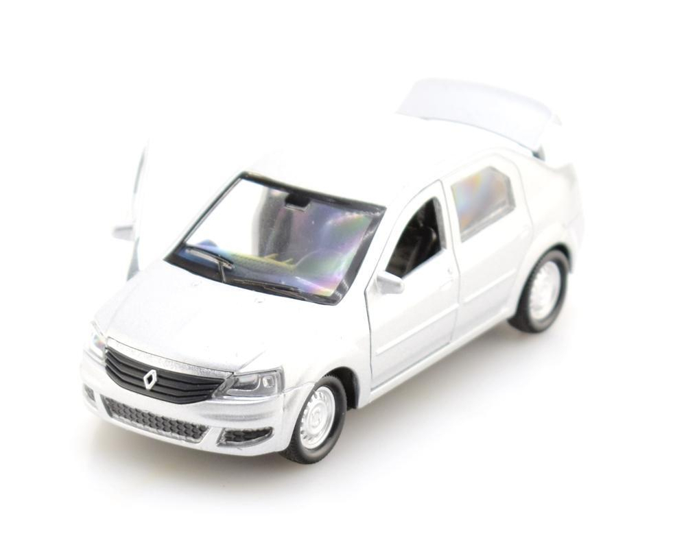 Модель ин. мет. "Renault Logan" 12см, открыв. двери, серебристый, в коробка LOGAN-SL (Технопарк)