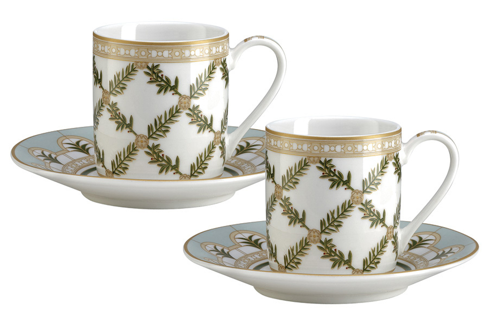 Набор чашек с блюдцами 2шт 80мл Pozzi Milano 1876 Rosita