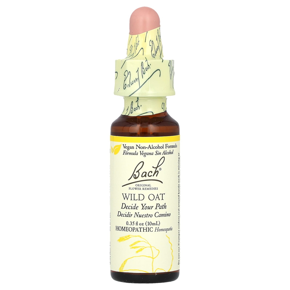 Bach, Original Flower Remedies, дикий овес, 10 мл (0,35 жидк. Унции)