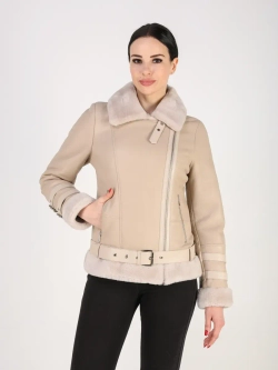 Дубленка зимняя натуральная короткая авиатор