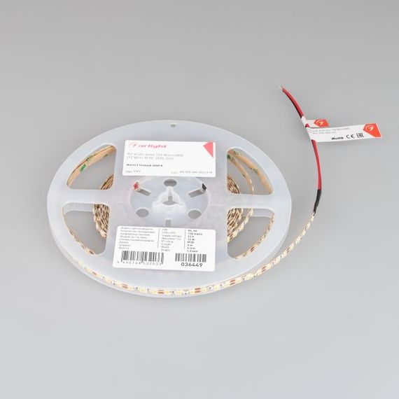 Светодиодная лента Arlight 12W/m 120LED/m 2835SMD теплый белый 5M 036449