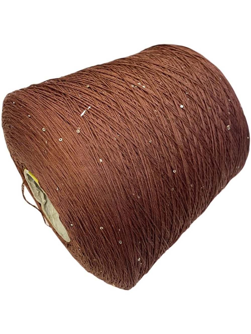 Пряжа на бобине (Италия) 100% хлопок с пайетками 100г- 450м 270 г