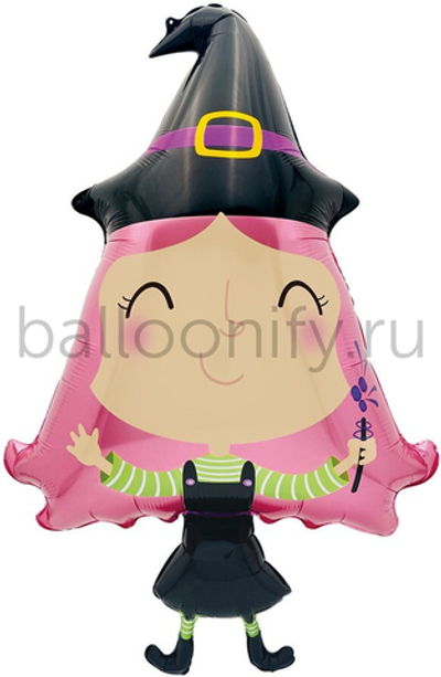 Шар (40''/102 см) Фигура, Ведьмочка, 1 шт.