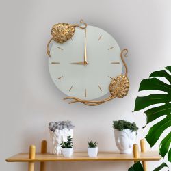 Часы настенные Monstera Deliciosa (Монстера) Колор Серый дым Амбер