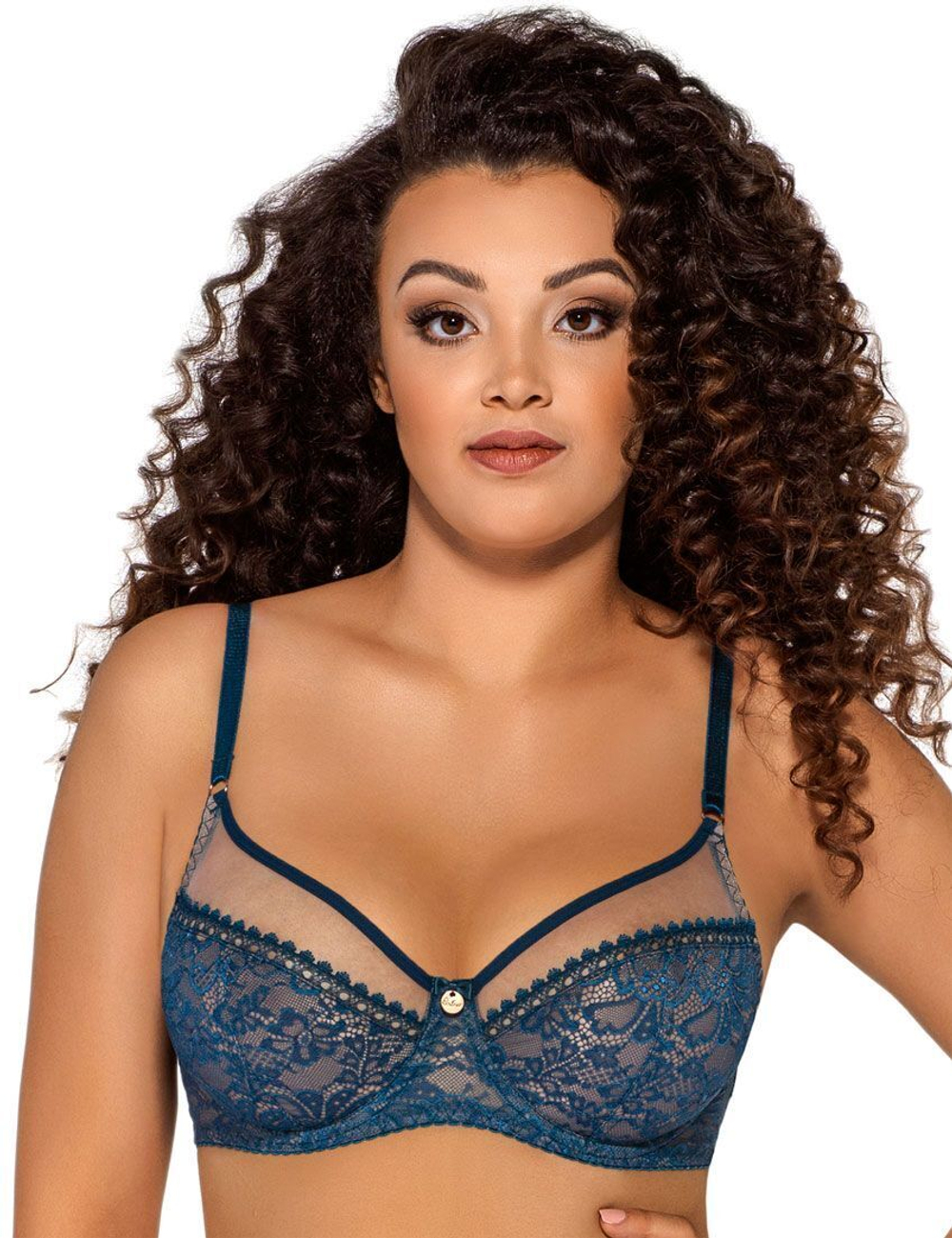 Темно-синий бюстгальтер на косточках с боковыми поддержками (Размер: 80G) (Цвет: темно-синий)